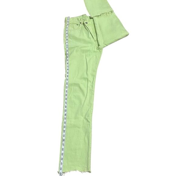 Agolde Neon Green Slanting Overlapping 5-button Jeans Size 25 - Picture 13 of 16